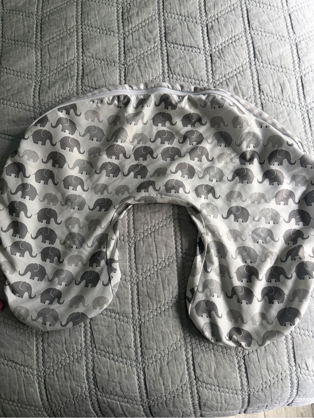 Gray Elephant Print Nursing Pillow Cover - Boppy